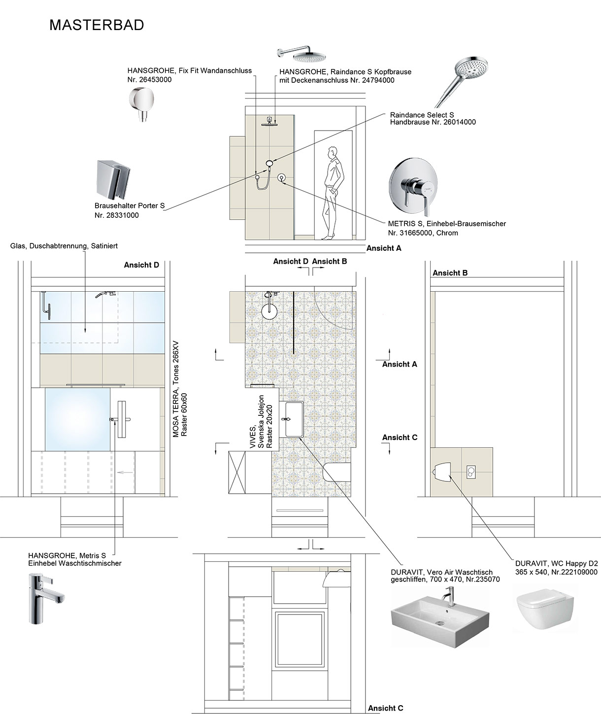 E 13 . Sanierung und Modernisierung von Masterbad, Duschbad und Gäste-WC